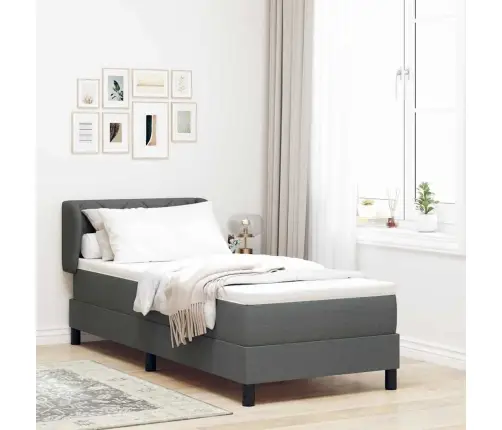 Box Spring Gulta Ar Matraci Tumši Pelēka 80X200 Cm Audums Vidaxl