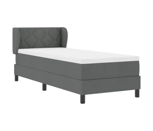 Box Spring Gulta Ar Matraci Tumši Pelēka 80X200 Cm Audums Vidaxl