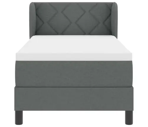 Box Spring Gulta Ar Matraci Tumši Pelēka 80X200 Cm Audums Vidaxl
