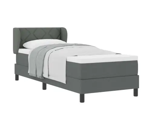 Box Spring Gulta Ar Matraci Tumši Pelēka 80X200 Cm Audums Vidaxl