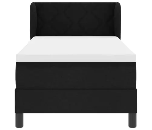 Kontinentālā Gulta Ar Matraci Melna 80 X 200 Cm Audums Vidaxl