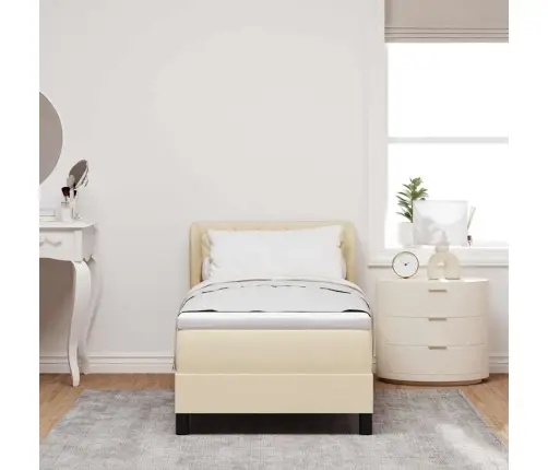 Kontinentālā Gulta Ar Matraci Krēmkrāsa 80 X 200 Cm Audums Vidaxl