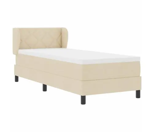 Kontinentālā Gulta Ar Matraci Krēmkrāsa 80 X 200 Cm Audums Vidaxl