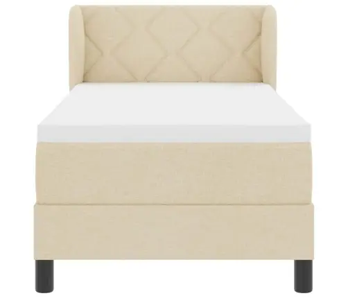 Kontinentālā Gulta Ar Matraci Krēmkrāsa 80 X 200 Cm Audums Vidaxl