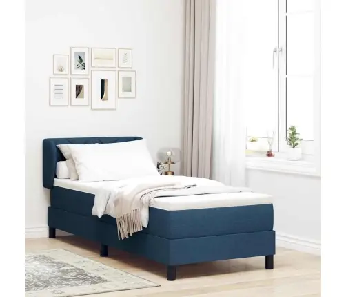 Gultas Ar Matraci Zils 80X200 Cm Audums Vidaxl