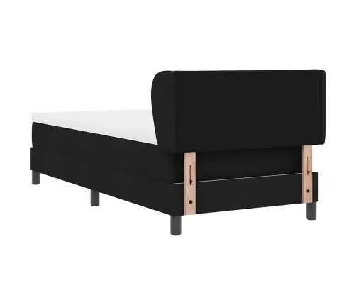 Kaste Sprieguma Gulta Ar Matraci Melna 90X190 Cm Audums Vidaxl