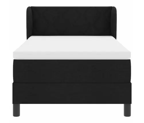 Kaste Sprieguma Gulta Ar Matraci Melna 90X190 Cm Audums Vidaxl