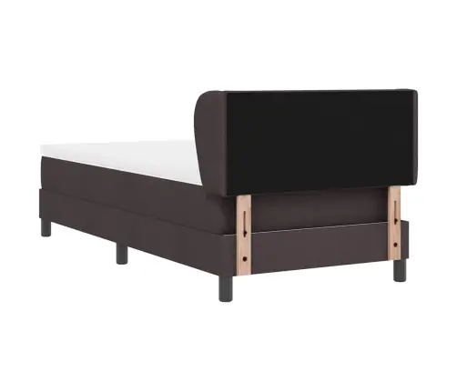 Kontinentālā Gulta Ar Matraci Tumši Brūna 90 X 190 Cm Audums Vidaxl