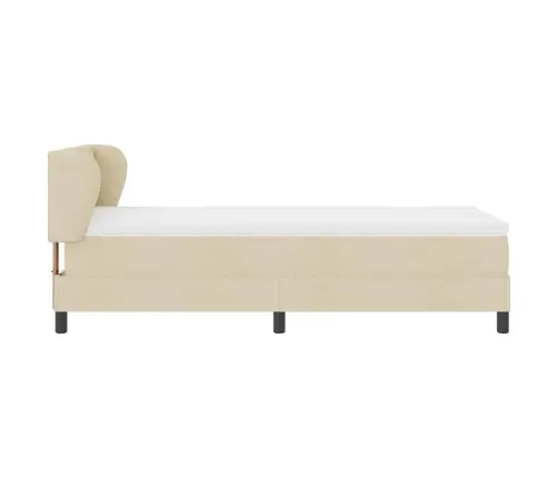 Kontinentālā Gulta Ar Matraci Krēmkrāsa 90 X 190 Cm Audums Vidaxl