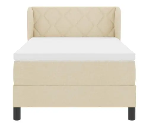 Kontinentālā Gulta Ar Matraci Krēmkrāsa 90 X 200 Cm Audums Vidaxl