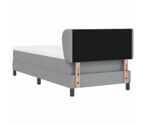 Gultas Pamatne Ar Matraci - Gaiši Pelēks, 100X200 Cm, Audums Vidaxl