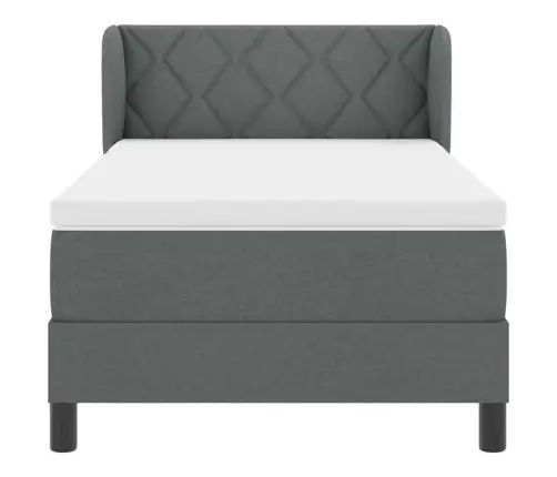 Kaste Gultas Ar Matraci Tumši Pelēka 100X200 Cm Audums Vidaxl