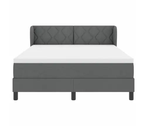 Boxspring Gulta Ar Matraču Tumši Pelēka 140X200 Cm Audums Vidaxl