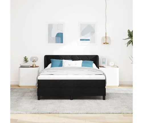 Box Spring Gulta Ar Matraci Melna 140X200 Cm Audums Vidaxl