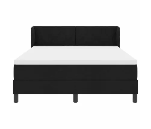 Box Spring Gulta Ar Matraci Melna 140X200 Cm Audums Vidaxl