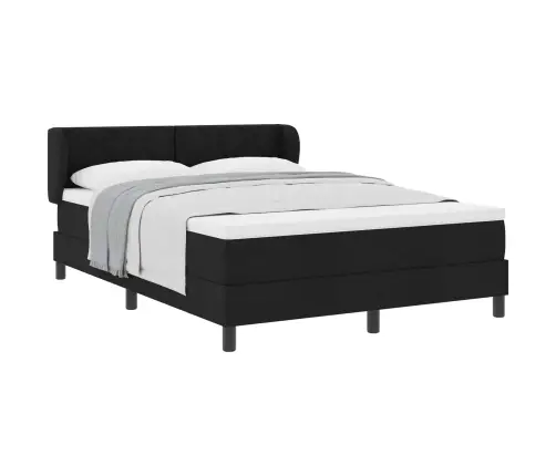 Box Spring Gulta Ar Matraci Melna 140X200 Cm Audums Vidaxl