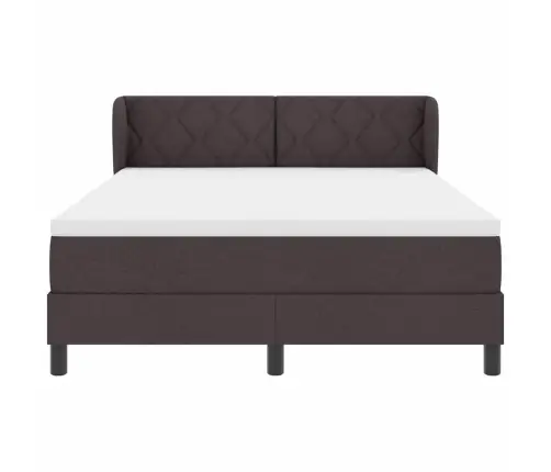 Kiemas Lova Su Čiužiniu Tamsiai Rudas 140 X 200 Cm Audinys