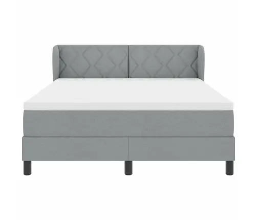 Kastē Pavasara Gulta Ar Matraci Gaiši Pelēks 160X200 Cm Audums Vidaxl