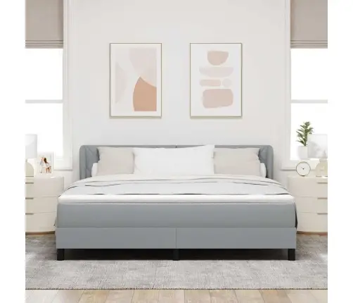 Spyruoklinė Lova Su Čiužiniu Šviesiai Pilka 180 X 200 Cm