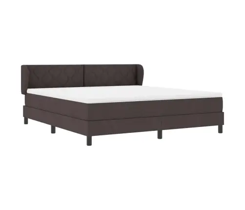 Gultas Pamatne Ar Matraču Tumši Brūnā Krāsā 180X200 Cm Audums Vidaxl
