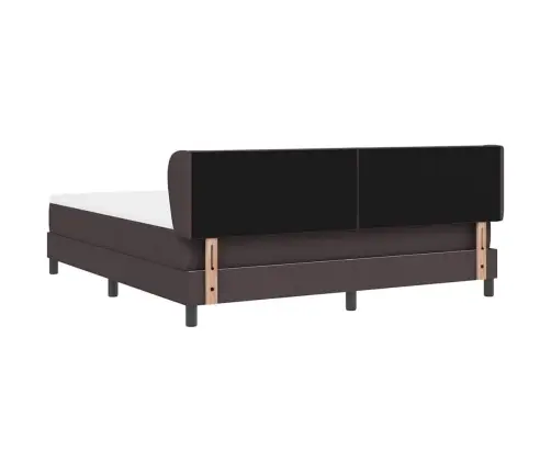 Gultas Pamatne Ar Matraču Tumši Brūnā Krāsā 180X200 Cm Audums Vidaxl