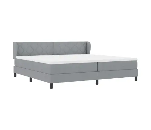 Spyruoklinė Lova Su Čiužiniu Šviesiai Pilka 200 X 200 Cm