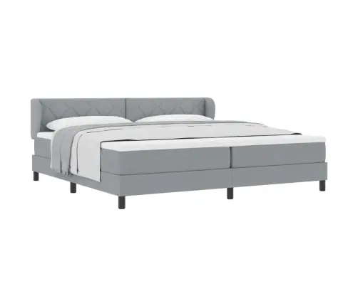 Spyruoklinė Lova Su Čiužiniu Šviesiai Pilka 200 X 200 Cm