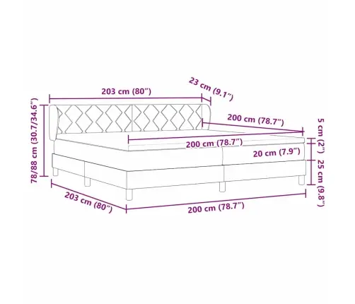Kiemas Lova Su Čiužiniu Tamsiai Pilka 200 X 200 Cm Audinys
