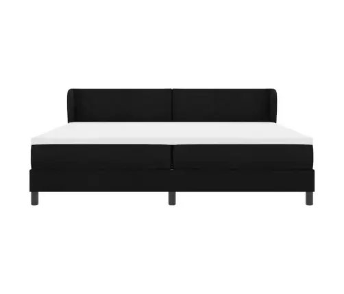 Melnā Kaste Gultas Pamatne Ar Matraci, 200X200 Cm, Audums Vidaxl