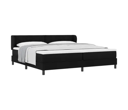 Melnā Kaste Gultas Pamatne Ar Matraci, 200X200 Cm, Audums Vidaxl