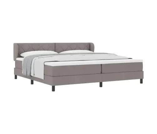 Kontinentālā Gulta Ar Matraci Pelēkbrūna 200 X 200 Cm Audums Vidaxl
