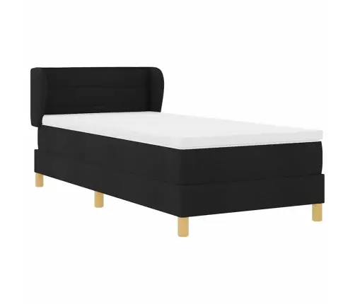 Gultas Kaste Ar Matraci Melnā 80X200 Cm Audums Vidaxl