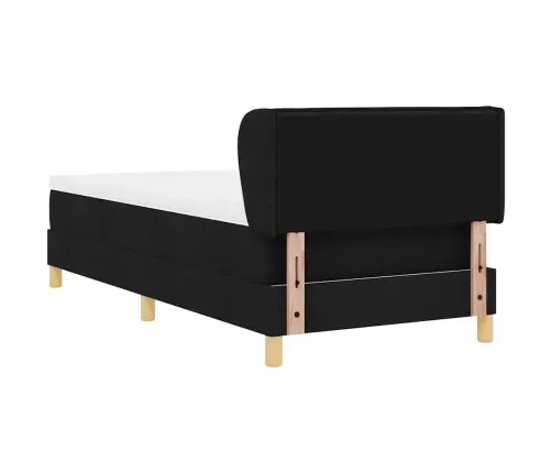 Gultas Kaste Ar Matraci Melnā 80X200 Cm Audums Vidaxl