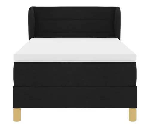 Gultas Kaste Ar Matraci Melnā 80X200 Cm Audums Vidaxl