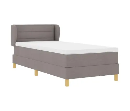 Kastē Iebūvēts Gultas Pamats Ar Matraci Taupe 80X200 Cm Audums Vidaxl