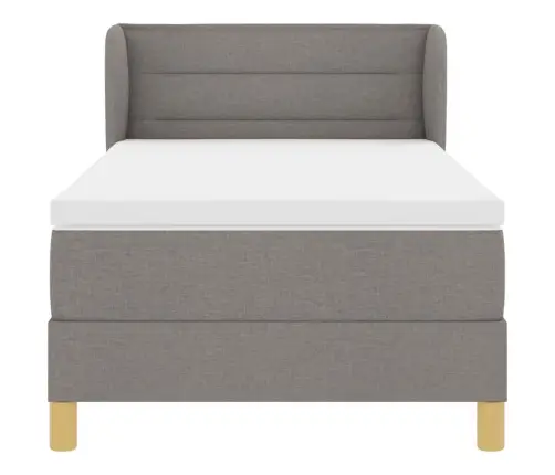 Kastē Iebūvēts Gultas Pamats Ar Matraci Taupe 80X200 Cm Audums Vidaxl