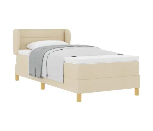 Gultas Rāmis Ar Matraci - Krēmkrāsas - 80X200 Cm - Audums Vidaxl