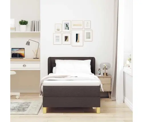 Gulta Ar Atsperēm Un Matraci Krēmkrāsā 90X200 Cm Fabric Vidaxl