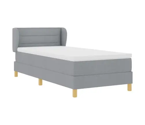 Gultas Pamatne Ar Matraci Gaiši Pelēka 90X200 Cm Audums Vidaxl