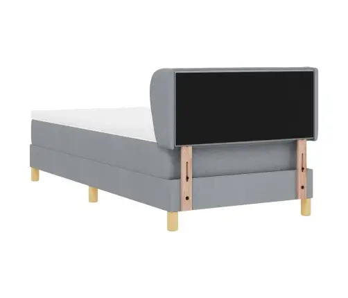 Gultas Pamatne Ar Matraci Gaiši Pelēka 90X200 Cm Audums Vidaxl