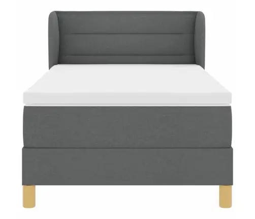 Gultas Rāmja Un Matrača Komplekts Tumši Pelēks 100X200 Cm Audums Vidaxl
