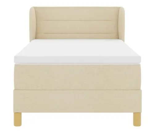 Gultas Pamats Ar Matrači Krēmkrāsā 100X200 Cm Audums Vidaxl