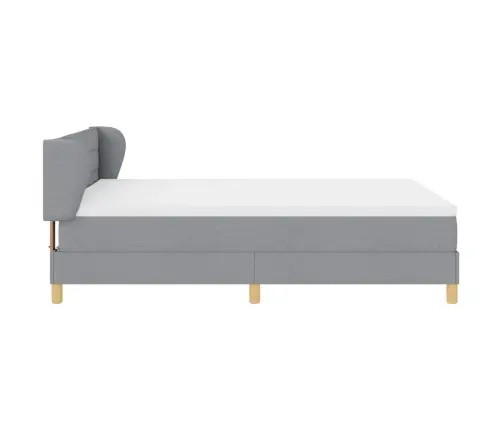 Kastītes Atsperu Gulta Gaiši Pelēka 140 X 200 Cm Audums Vidaxl