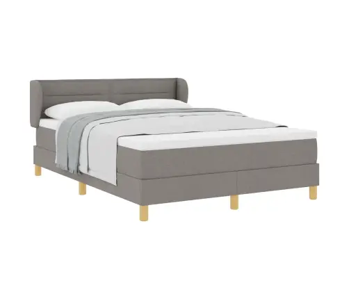 Gulta Ar Atsperēm Un Matraci Krēmkrāsā 90X200 Cm Fabric Vidaxl