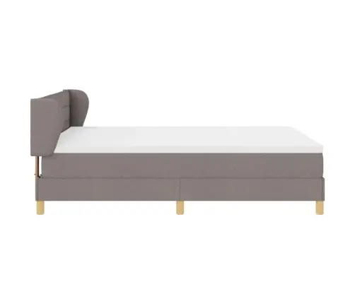 Gulta Ar Atsperēm Un Matraci Krēmkrāsā 90X200 Cm Fabric Vidaxl