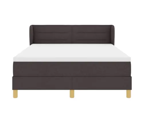 Kastītes Atsperu Gulta Tumši Brūna 160 X 200 Cm Audums Vidaxl