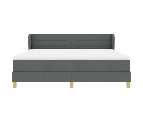 Kastītes Atsperu Gulta Tumši Pelēka 180 X 200 Cm Audums Vidaxl