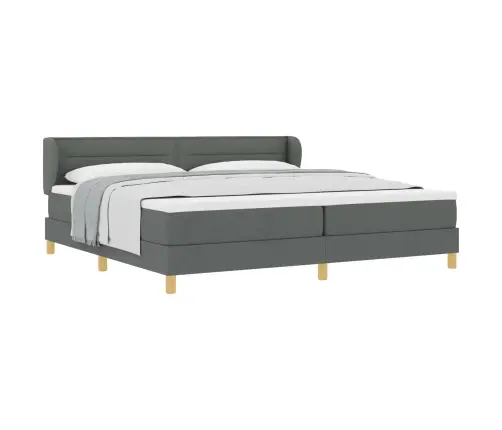 Kiemas Lova Su Čiužiniu Tamsiai Pilka 200 X 200 Cm Audinys