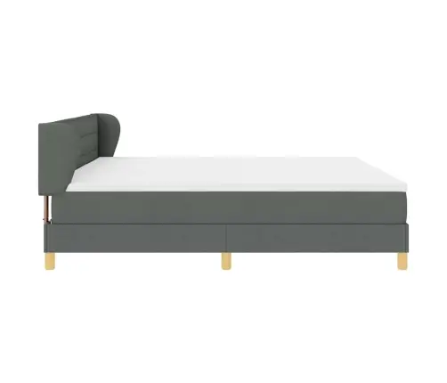 Kiemas Lova Su Čiužiniu Tamsiai Pilka 200 X 200 Cm Audinys