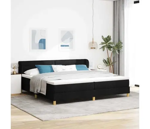 Spyruoklinė Lova Su Čiužiniu Kreminė 90X200 Cm Juoda